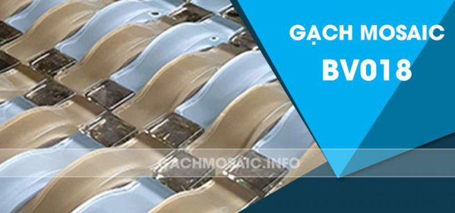Gạch mosaic thủy tinh màu vàng trắng BV018