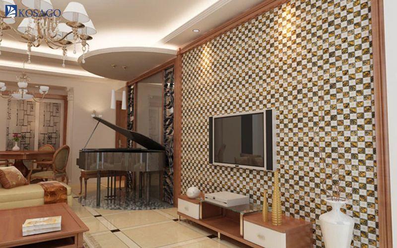 gạch mosaic trang trí tường nhà