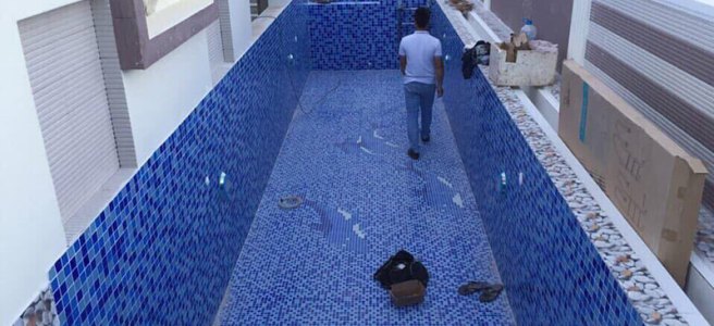 Thi công gạch mosaic